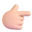 Backhand index pointing right: light skin tone 3D animated emoji