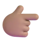 Backhand index pointing right: medium skin tone 3D animated emoji