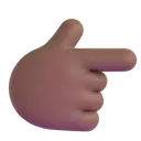 Backhand index pointing right: medium-dark skin tone 3D animated emoji
