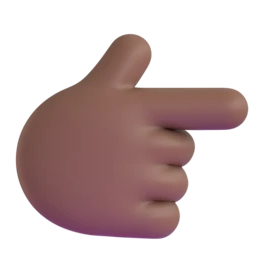 Backhand index pointing right: medium-dark skin tone animated emoji