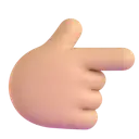 Backhand index pointing right: medium-light skin tone 3D animated emoji