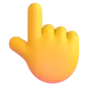 Backhand index pointing up 3D animated emoji