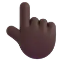 Backhand index pointing up: dark skin tone 3D animated emoji