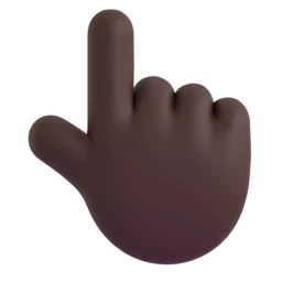 Backhand index pointing up: dark skin tone animated emoji