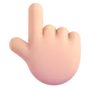 Backhand index pointing up: light skin tone 3D animated emoji