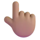 Backhand index pointing up: medium skin tone 3D animated emoji