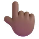 Backhand index pointing up: medium-dark skin tone 3D animated emoji