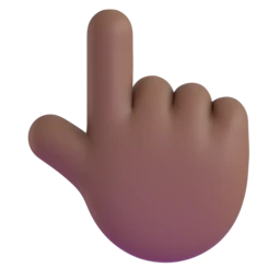 Backhand index pointing up: medium-dark skin tone animated emoji