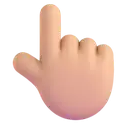 Backhand index pointing up: medium-light skin tone 3D animated emoji