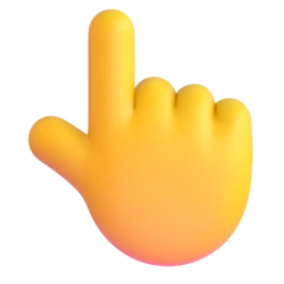 Backhand index pointing up animated emoji
