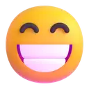 Beaming face with smiling eyes 3D animated emoji