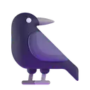 Black bird 3D animated emoji