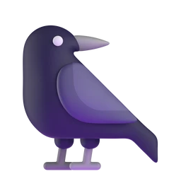 Black bird animated emoji