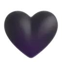 Black heart 3D animated emoji