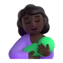 Breast-feeding: dark skin tone 3D animated emoji