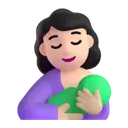 Breast-feeding: light skin tone 3D animated emoji