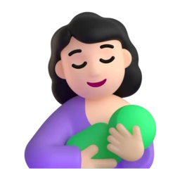 Breast-feeding: light skin tone animated emoji