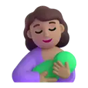 Breast-feeding: medium skin tone 3D animated emoji