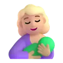 Breast-feeding: medium-light skin tone 3D animated emoji