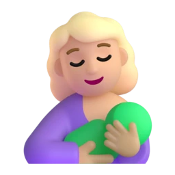 Breast-feeding: medium-light skin tone animated emoji