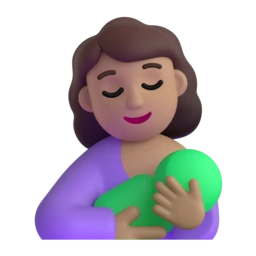 Breast-feeding: medium skin tone animated emoji