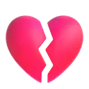 Broken heart 3D animated emoji