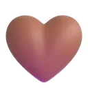 Brown heart 3D animated emoji