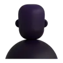 Bust in silhouette 3D animated emoji