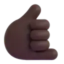 Call me hand: dark skin tone 3D animated emoji