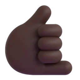 Call me hand: dark skin tone animated emoji