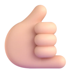 Call me hand: light skin tone animated emoji