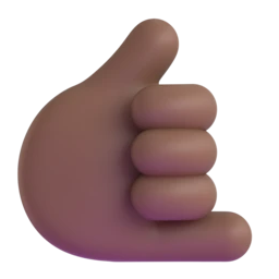 Call me hand: medium-dark skin tone animated emoji