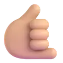 Call me hand: medium-light skin tone 3D animated emoji