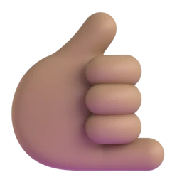 Call me hand: medium skin tone animated emoji