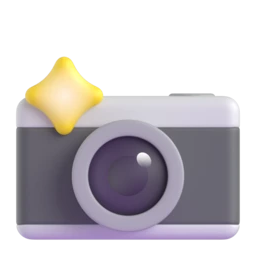 Camera with flash animated emoji