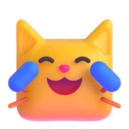 Cat with tears of joy animated emoji