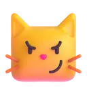 Cat with wry smile 3D animated emoji