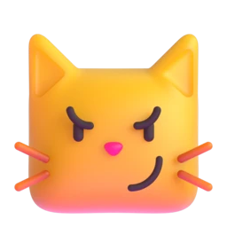 Cat with wry smile animated emoji