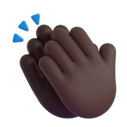 Clapping hands: dark skin tone animated emoji