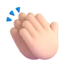 Clapping hands: light skin tone 3D animated emoji