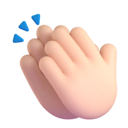 Clapping hands: light skin tone animated emoji