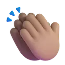 Clapping hands: medium skin tone 3D animated emoji
