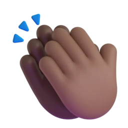 Clapping hands: medium-dark skin tone animated emoji