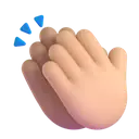 Clapping hands: medium-light skin tone 3D animated emoji