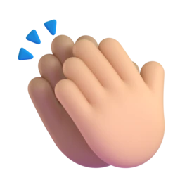 Clapping hands: medium-light skin tone animated emoji