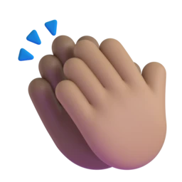 Clapping hands: medium skin tone animated emoji