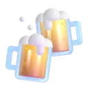 Clinking beer mugs 3D animated emoji