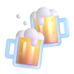 Clinking beer mugs animated emoji