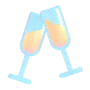 Clinking glasses 3D animated emoji