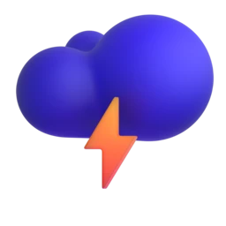 Cloud with lightning animated emoji